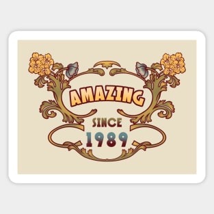 AMAZING SINCE 1989 art nouveau vintage retro 80s Sticker